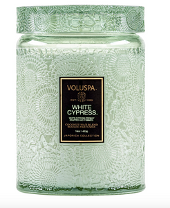 White Cypress Large Jar Candle